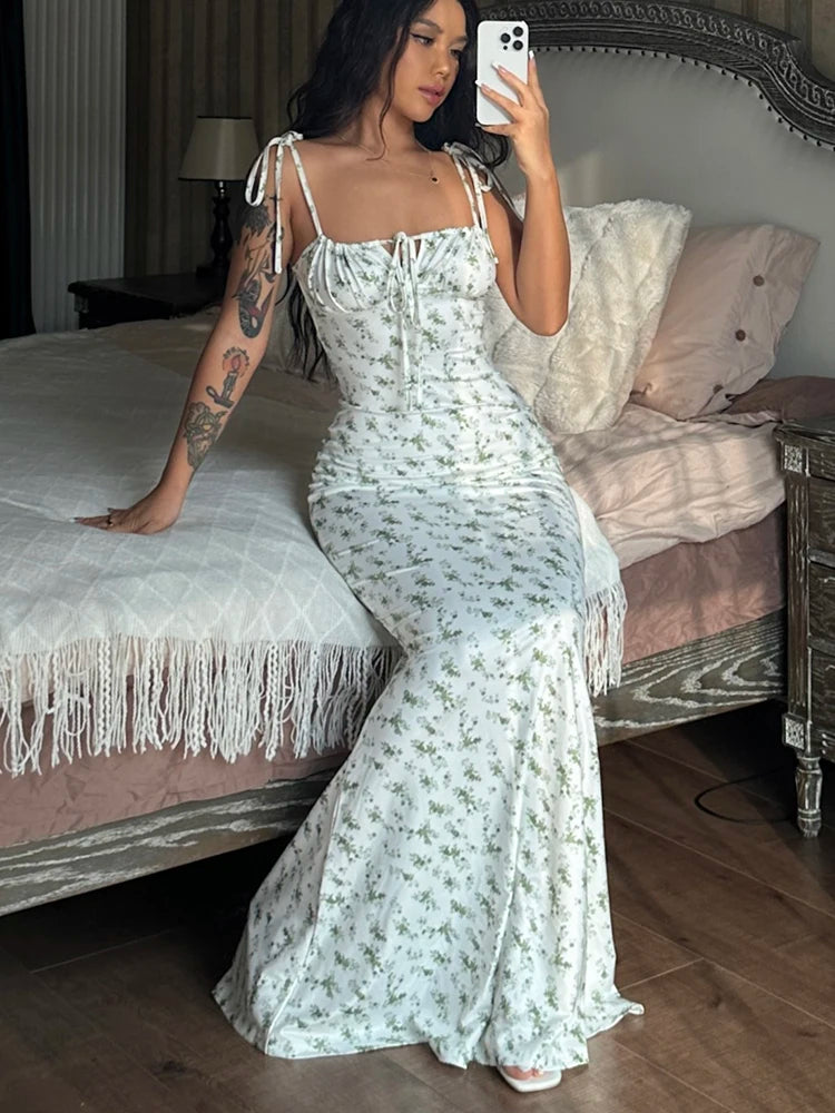 Strapless Floral Bodycon Maxi