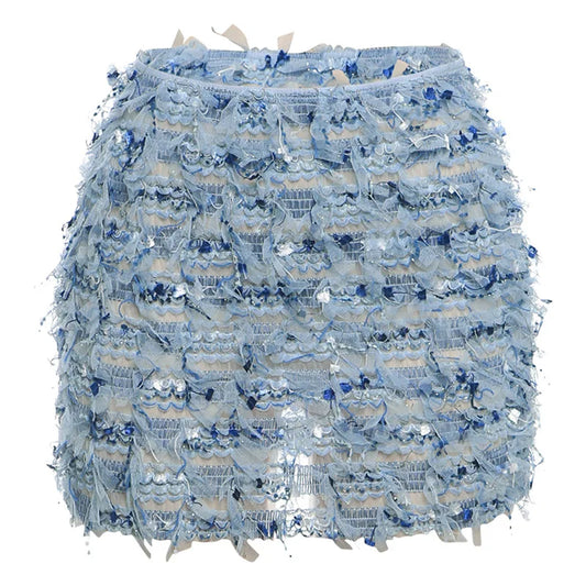 Colorful Tassel Knit Skirt