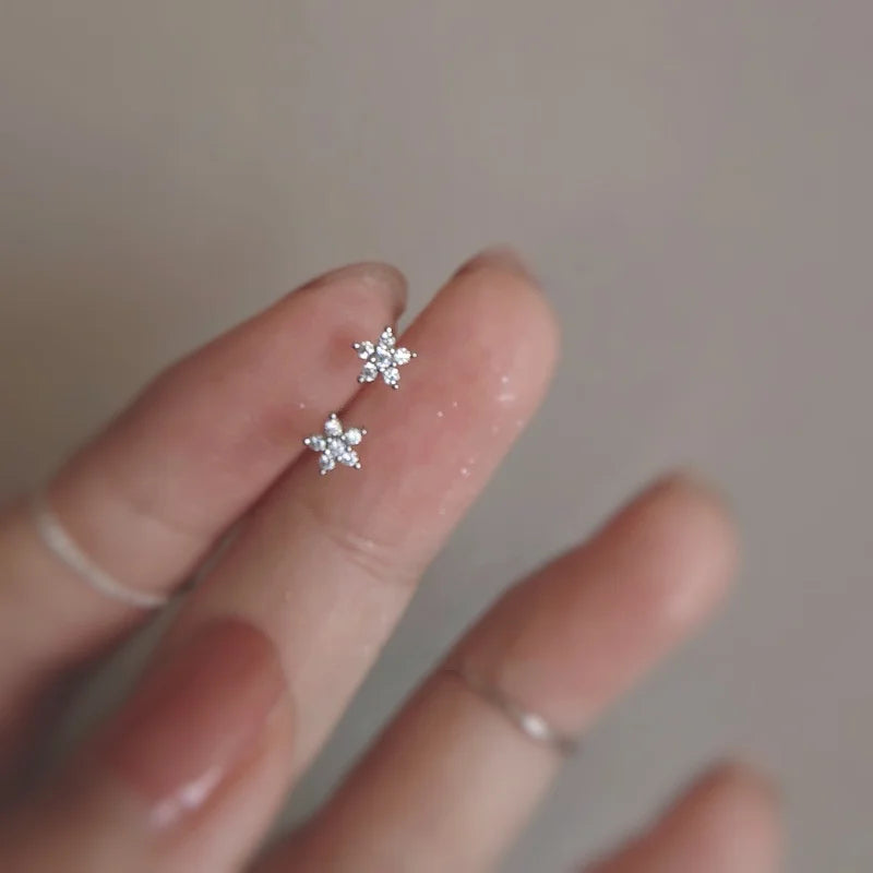 Shiny Zircon Square Studs