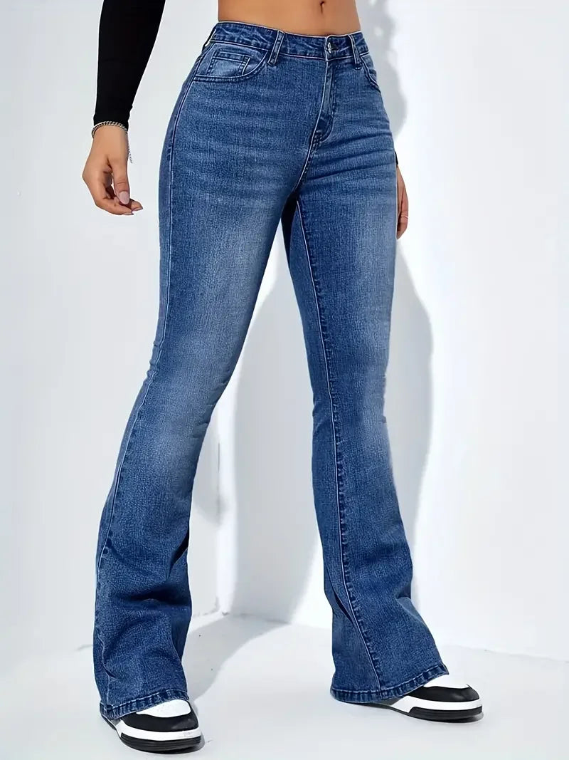 High Waist Bell-Bottom Jeans
