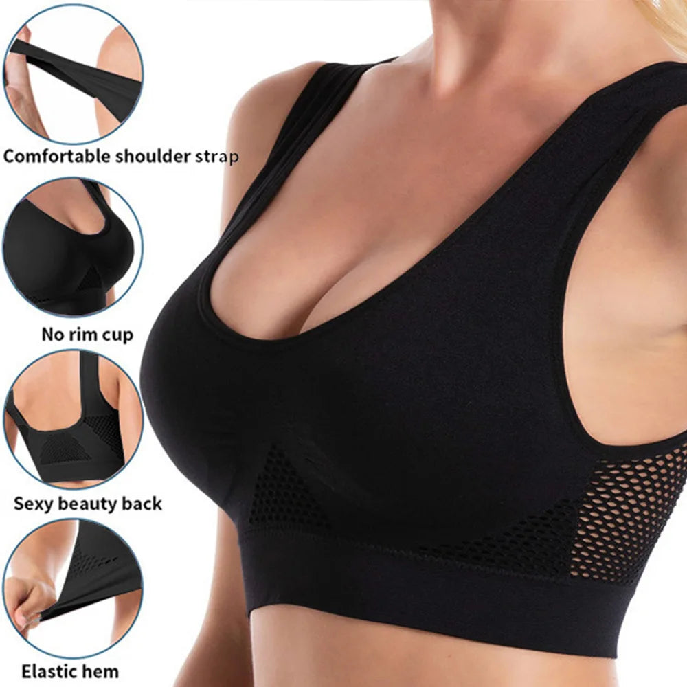 Hollow-Back Seamless Sports Bra