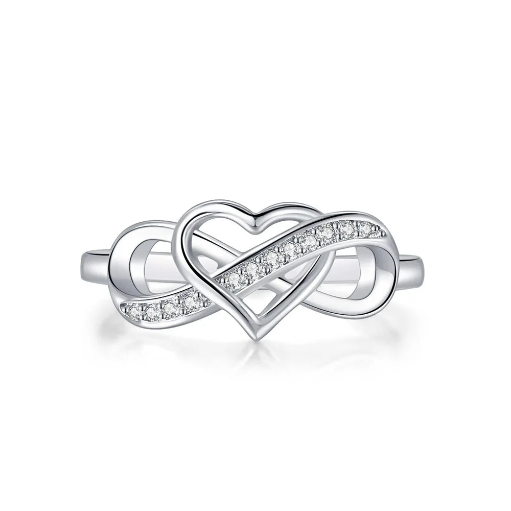 Couple Infinity Love Rings For Women Ladies Jewellery Double Color Dainty Wedding Engagement Gift Promise Rings Jewelry DZR029