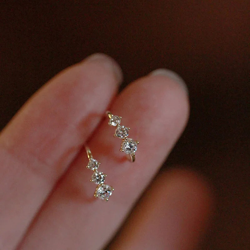 Shiny Zircon Square Studs