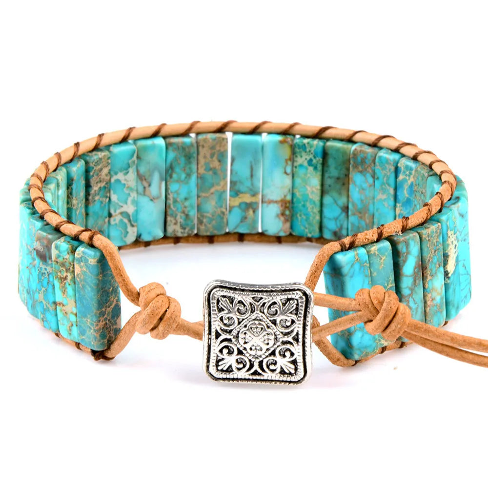 Natural Stone Leather Wrap