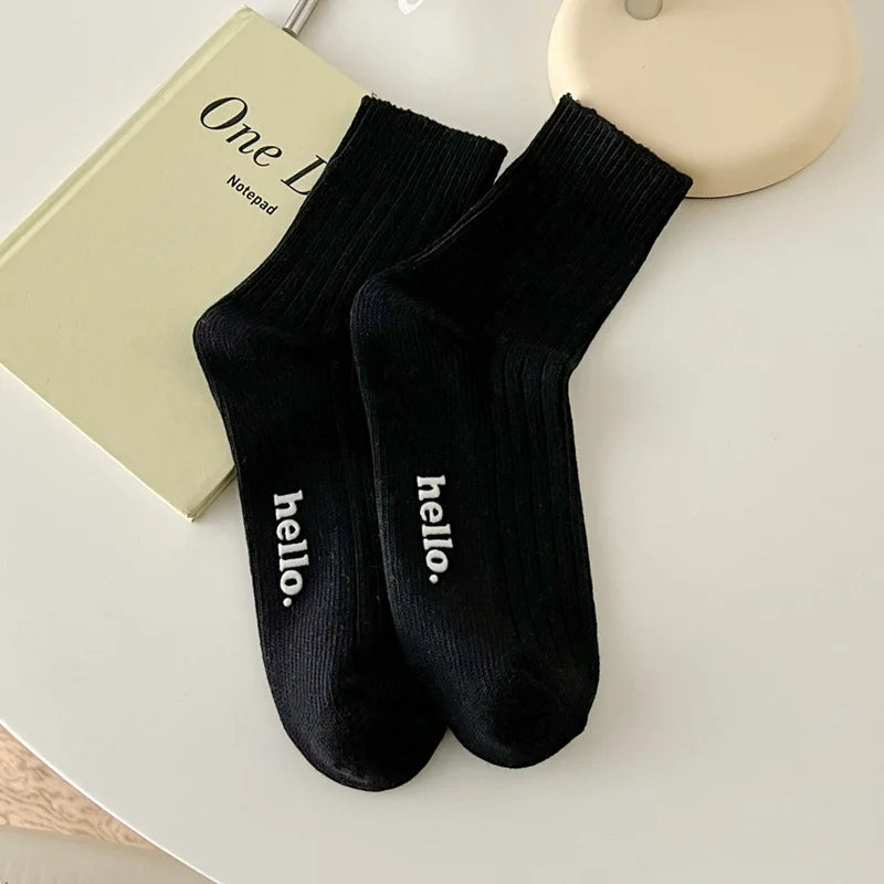 Cute Women's Socks Japanese Fashion New Spring Summer Female Simple Socks Soft Breathable Absorb Sweat Fresh Colorful Socks