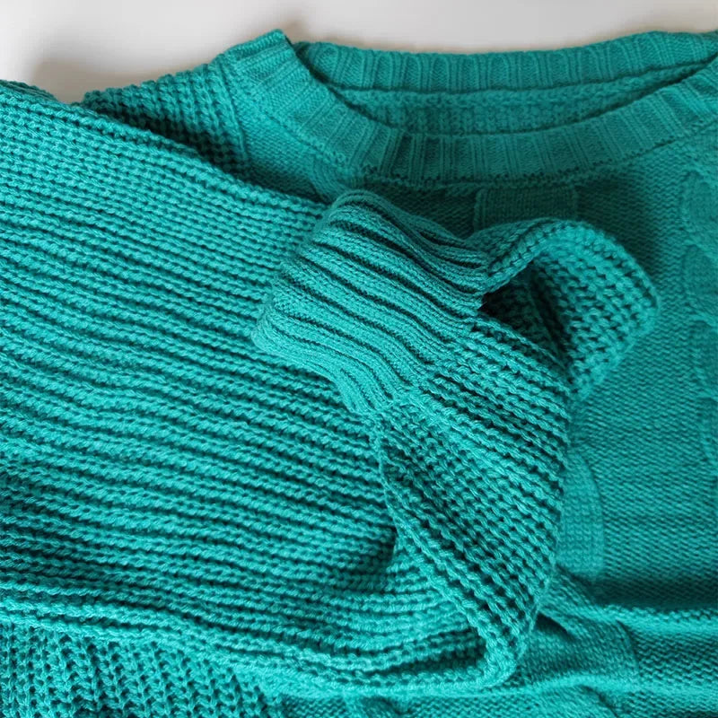 Women Sweaters Solid Color 2025 Autumn Winter Soft Warm Tops Loose Female Pullover Lantern Sleeve Knitted Sweater