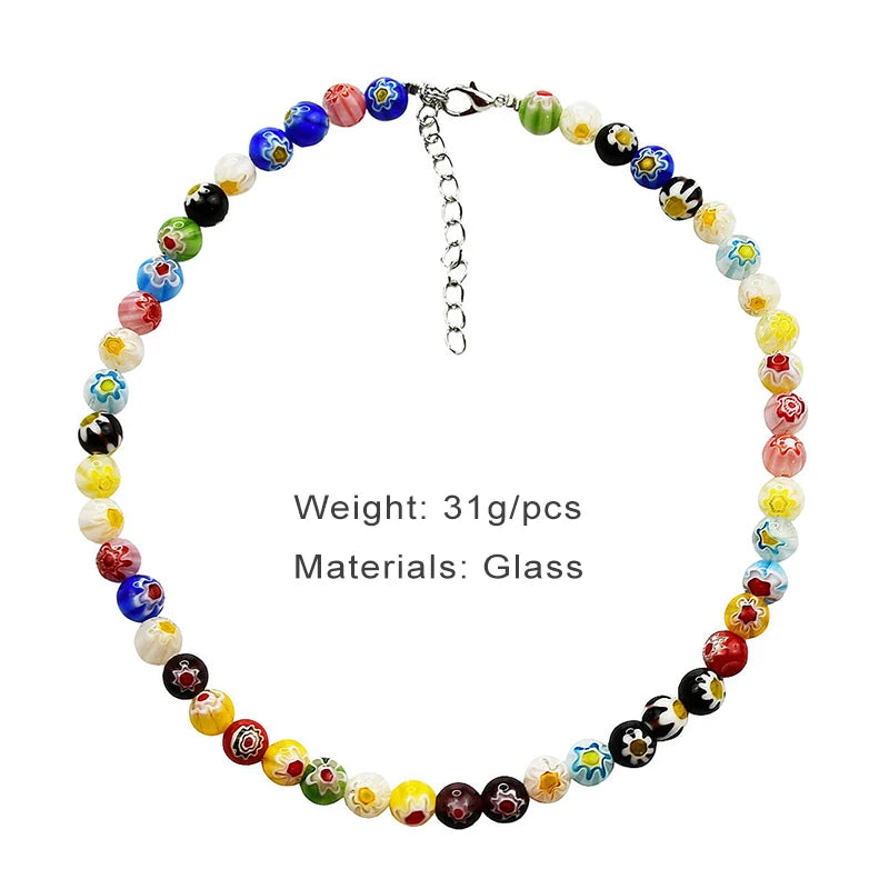 Multicolor Glass Beaded Choker