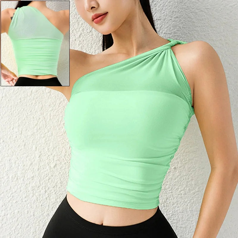 One-Shoulder Wireless Sports Bra