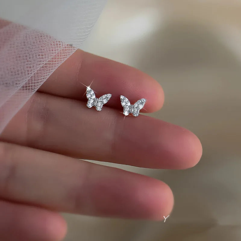 Shiny Zircon Square Studs