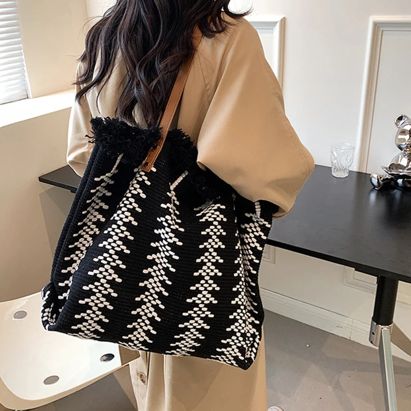 Striped Large Beach Tote