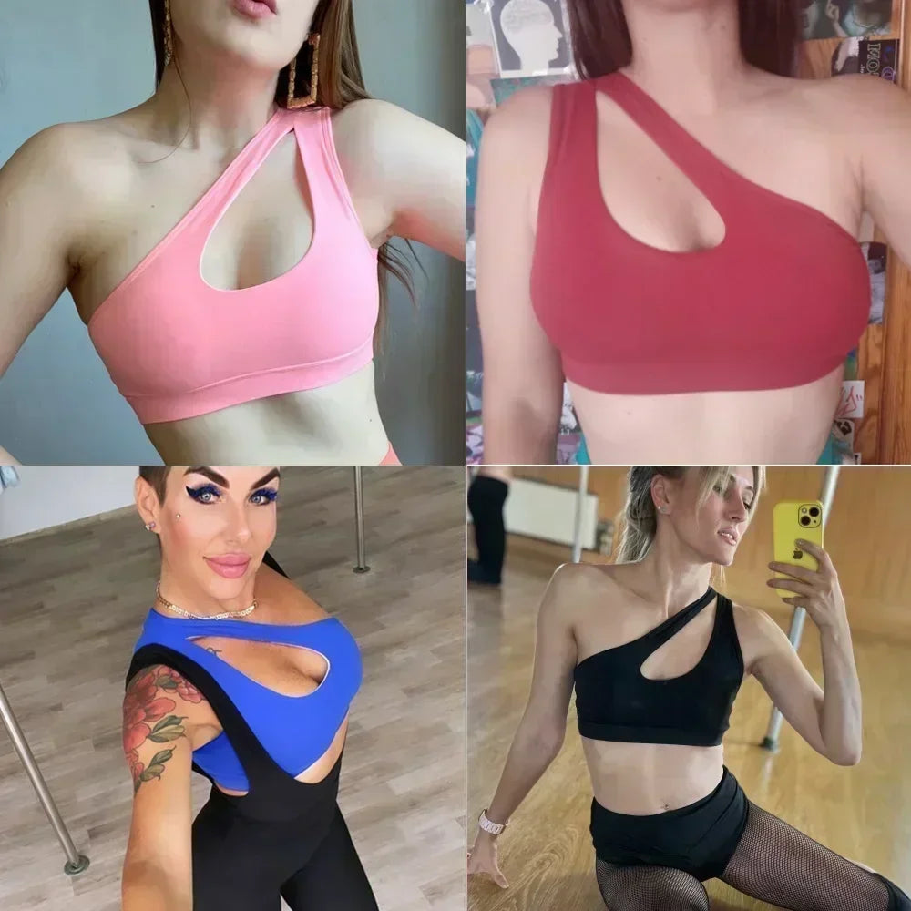 One-Shoulder Wireless Sports Bra