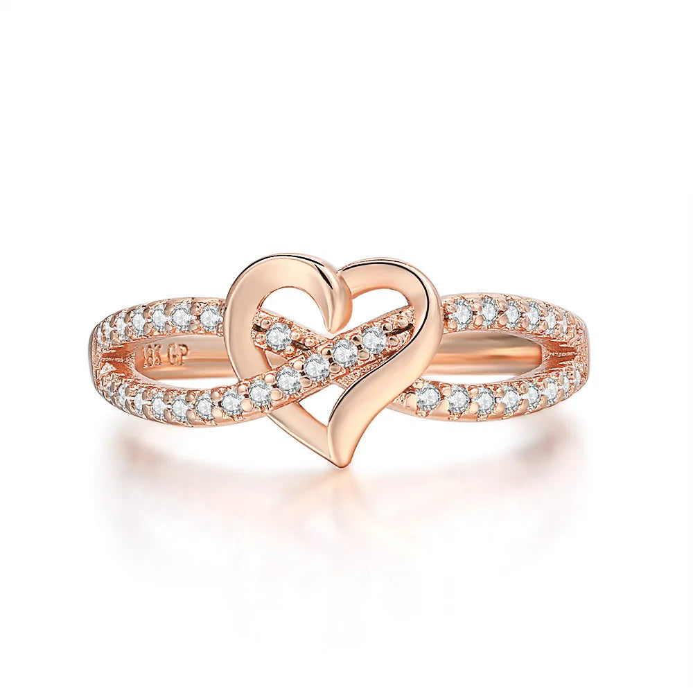 Couple Infinity Love Rings For Women Ladies Jewellery Double Color Dainty Wedding Engagement Gift Promise Rings Jewelry DZR029