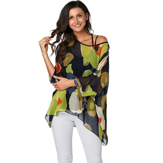 Bohemian Chiffon Batwing Blouse