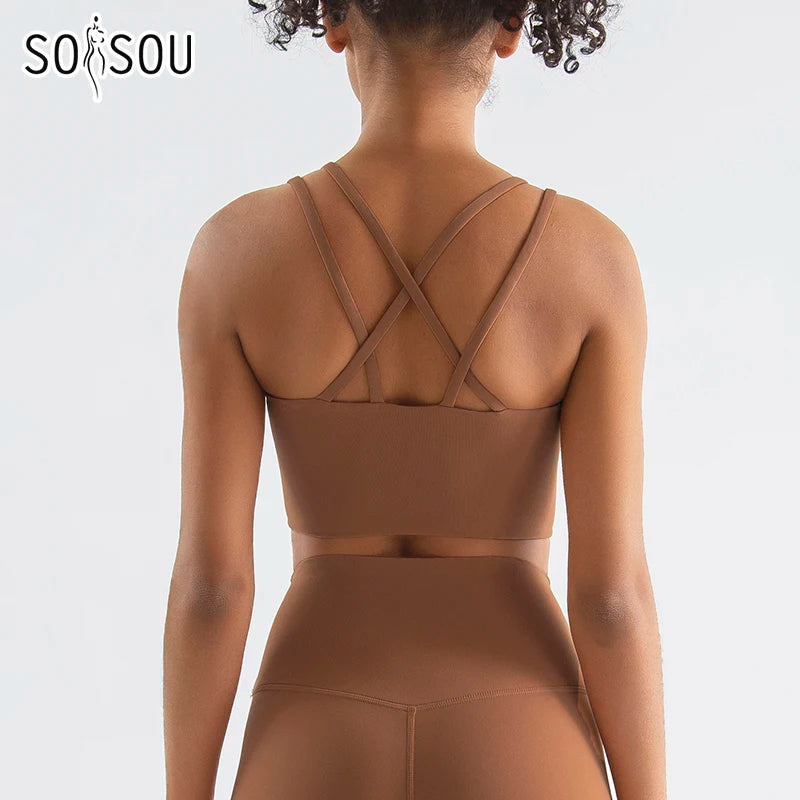 Elastic Cross-Back Sports Bra