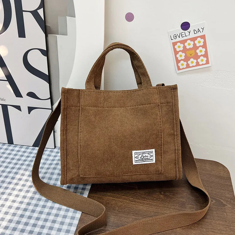 Corduroy Travel Crossbody Tote