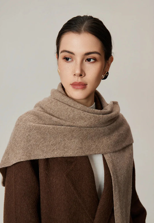 Women's Casual Solid Color Knitted Scarf for Autumn And Winter Warm Cozy Fashion Accessory