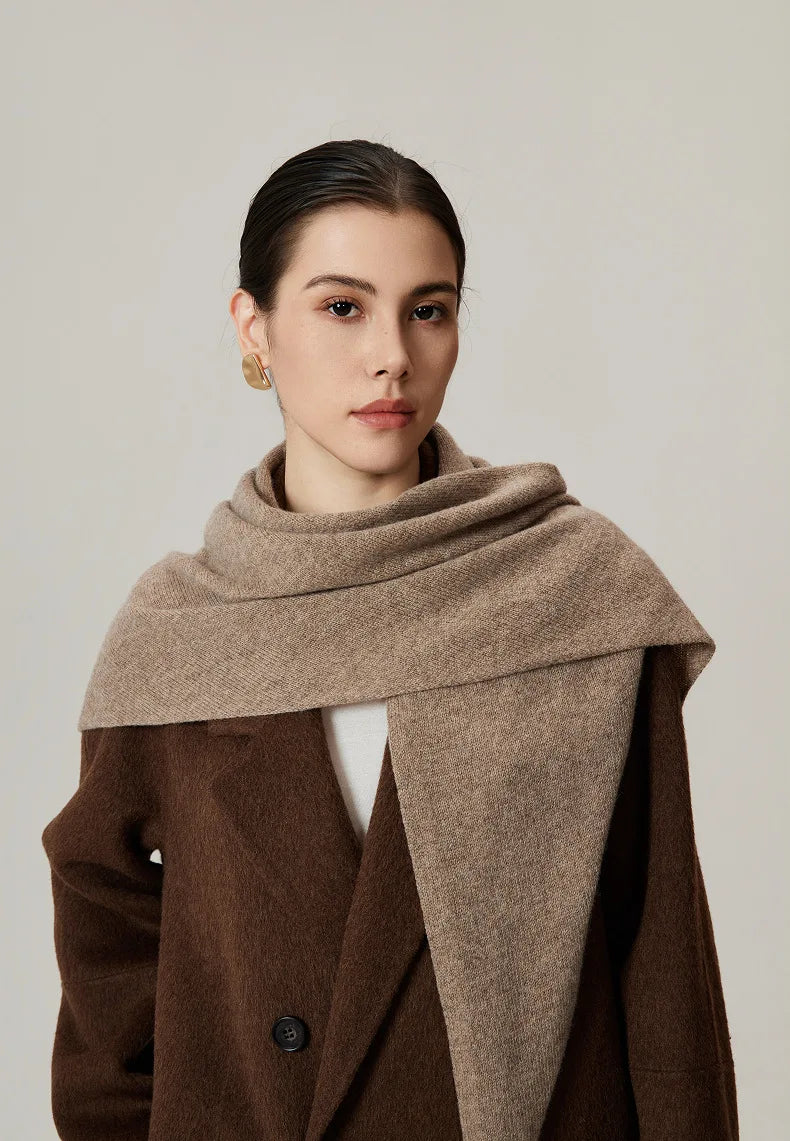 Women's Casual Solid Color Knitted Scarf for Autumn And Winter Warm Cozy Fashion Accessory