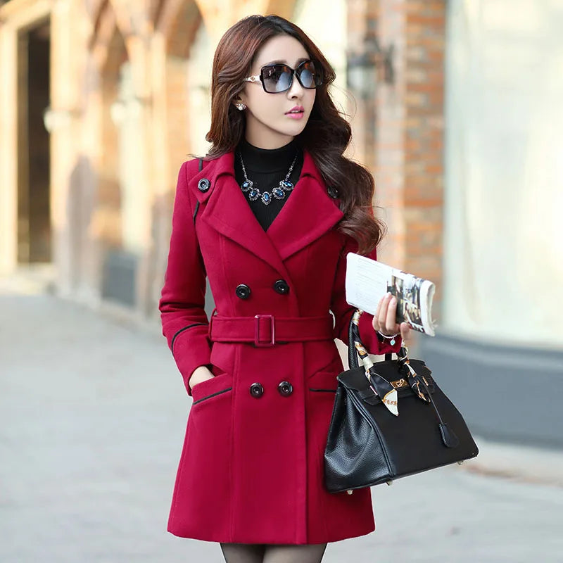 Belted Double-Breasted Wool Coat