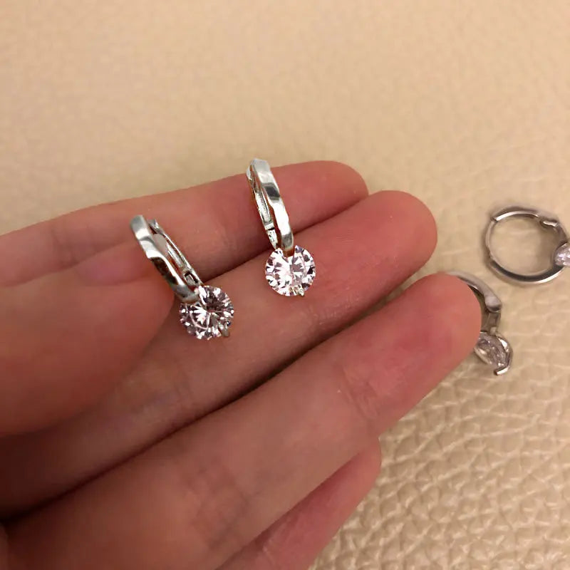 Shiny Zircon Square Studs