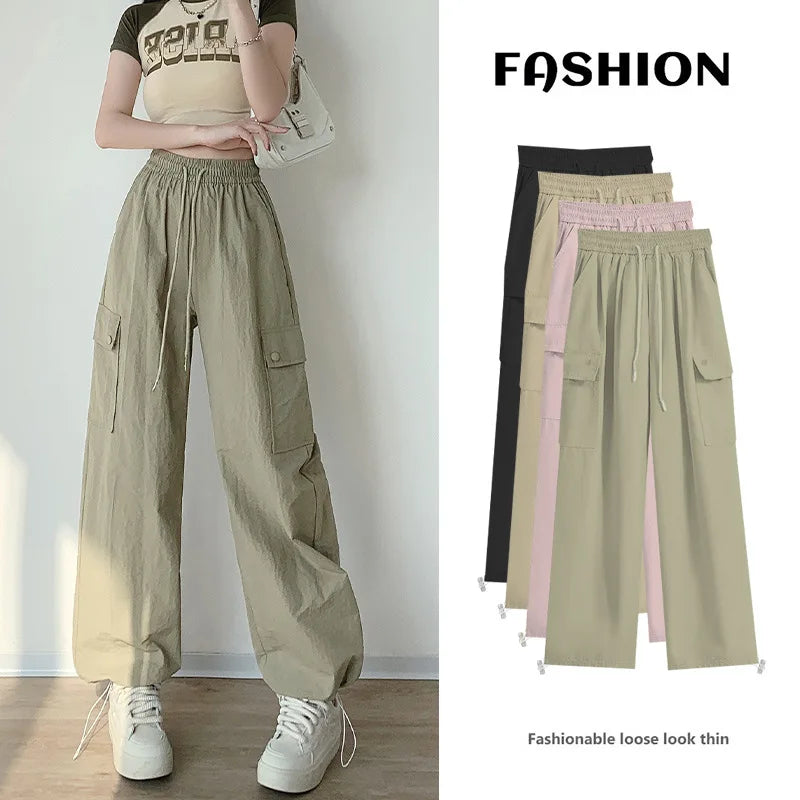 Pocketed Wide-Leg Cargo Pants