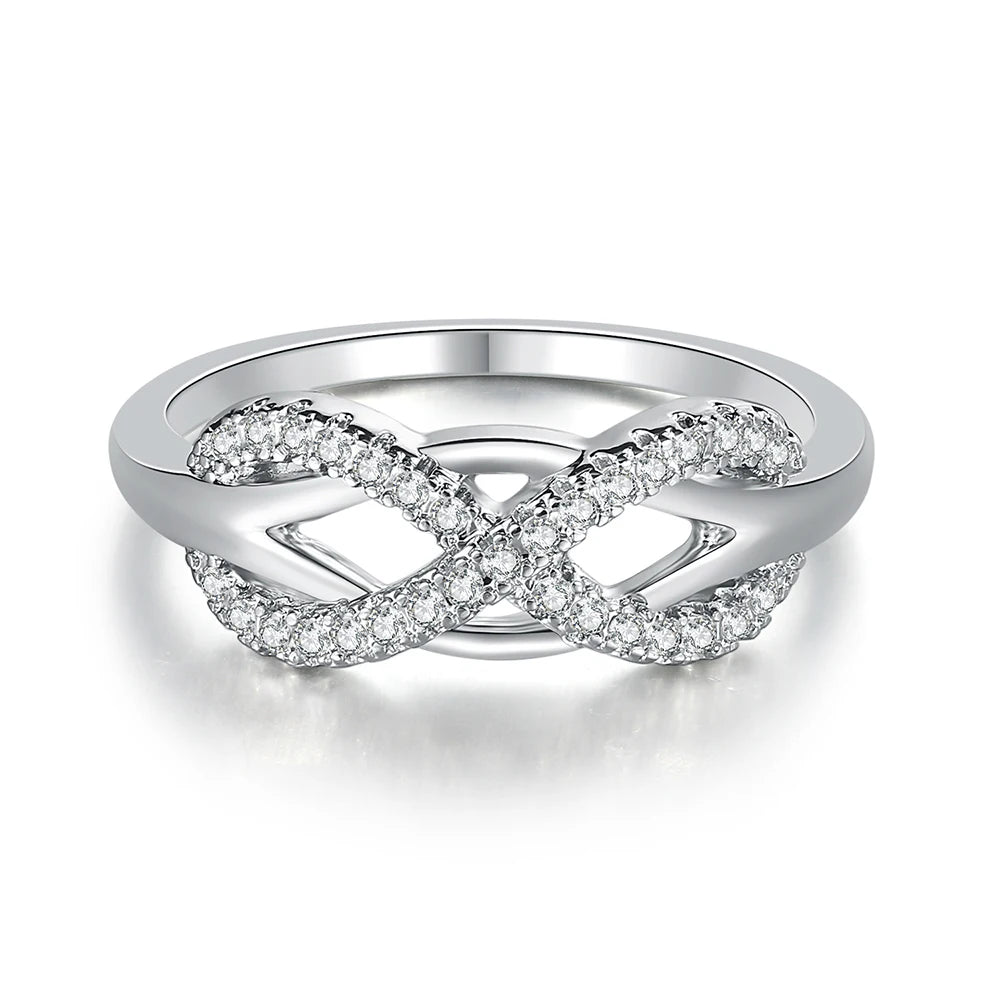 Couple Infinity Love Rings For Women Ladies Jewellery Double Color Dainty Wedding Engagement Gift Promise Rings Jewelry DZR029