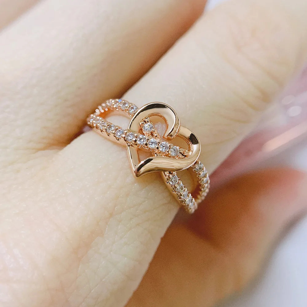 Couple Infinity Love Rings For Women Ladies Jewellery Double Color Dainty Wedding Engagement Gift Promise Rings Jewelry DZR029