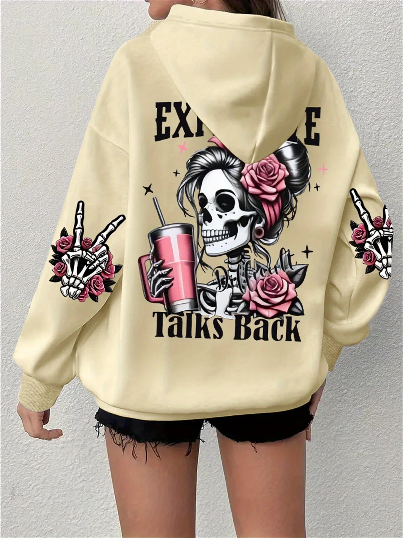Funny Print Fleece Hoodie