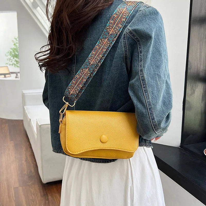 Wide Strap Crossbody Bag