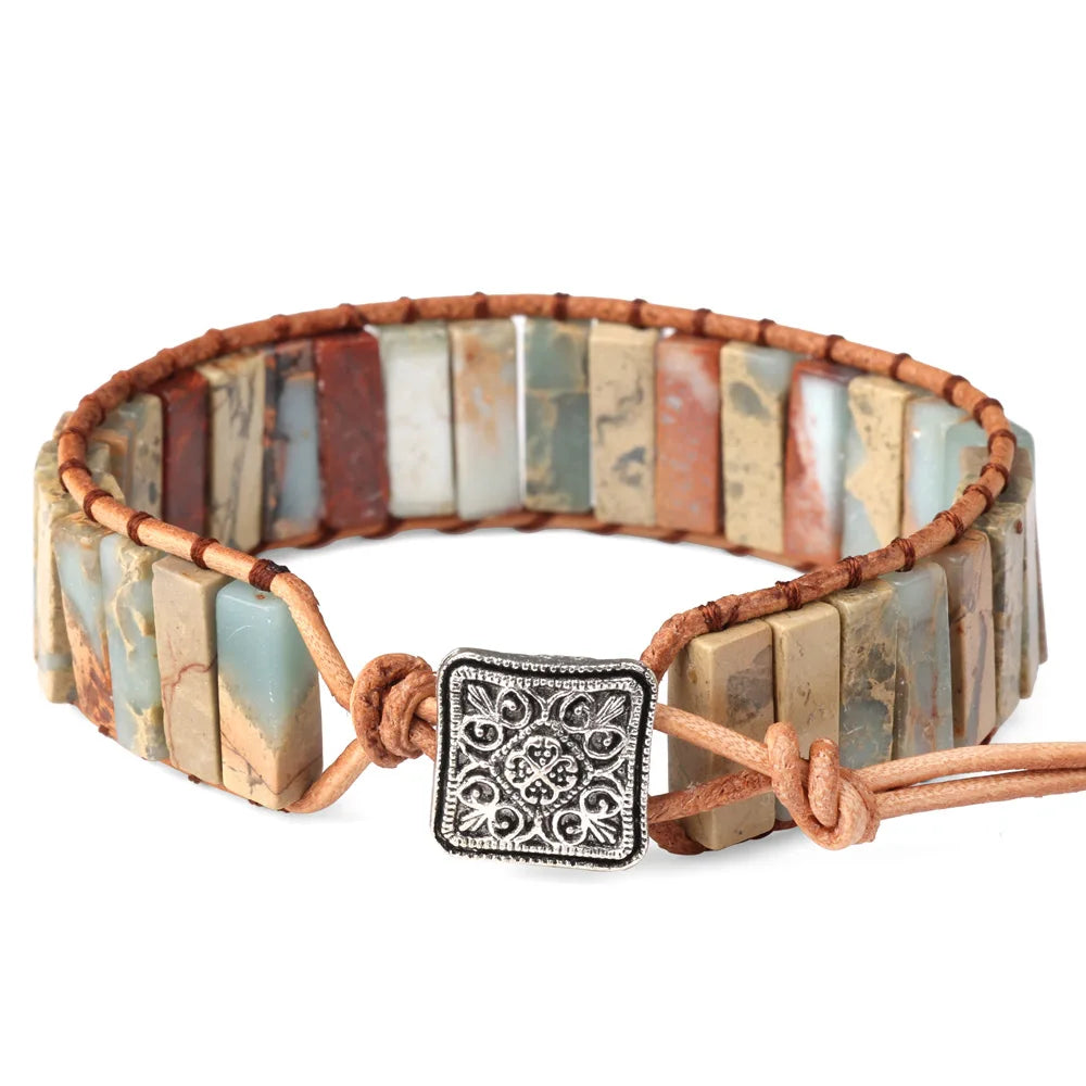 Natural Stone Leather Wrap