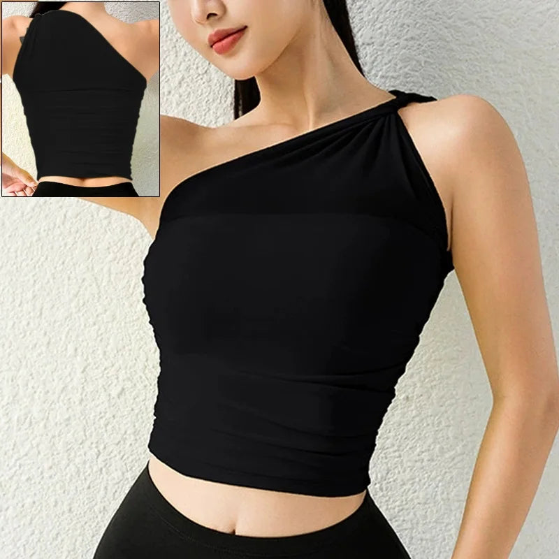 One-Shoulder Wireless Sports Bra