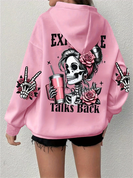 Funny Print Fleece Hoodie
