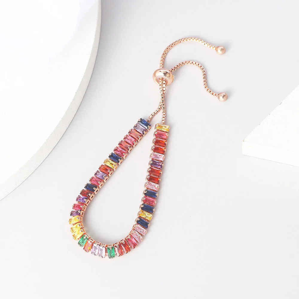 Rainbow Zircon Tennis Bracelet