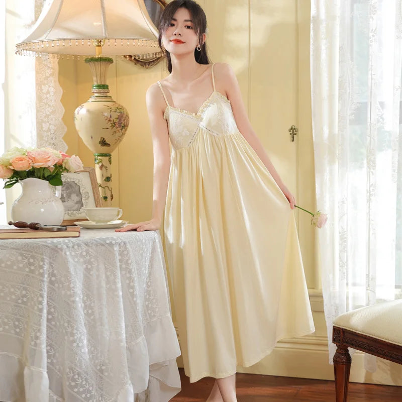 Embroidered Cotton Lace Nightdress
