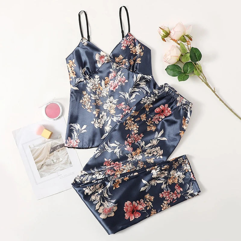 Satin Cami Trouser Pajama Set