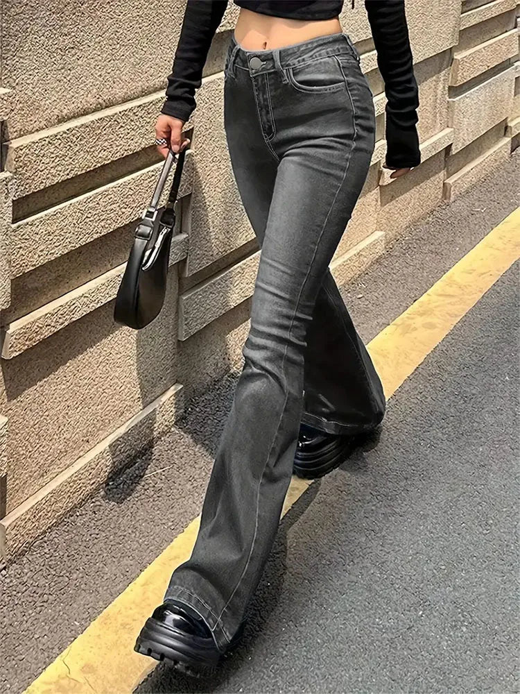 High Waist Bell-Bottom Jeans