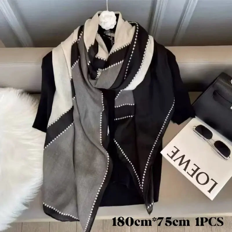 90*90cm Women Scarf Silk Feeling Hair Neck Square Brand Office bandanna muffler Waiter Flight Attendants Handkerchief Rings wrap