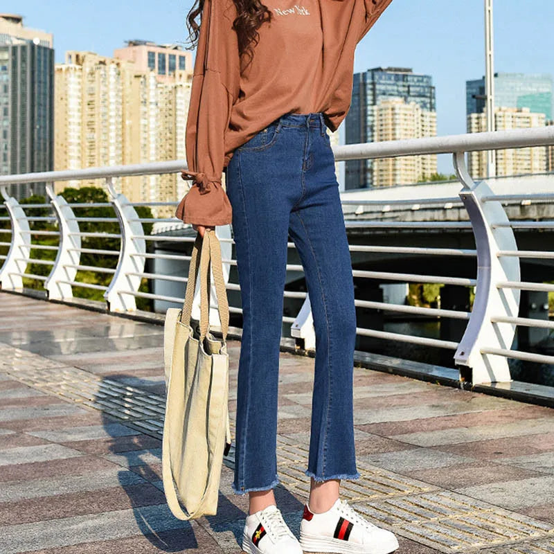 High-Waist Stretch Flare Jeans