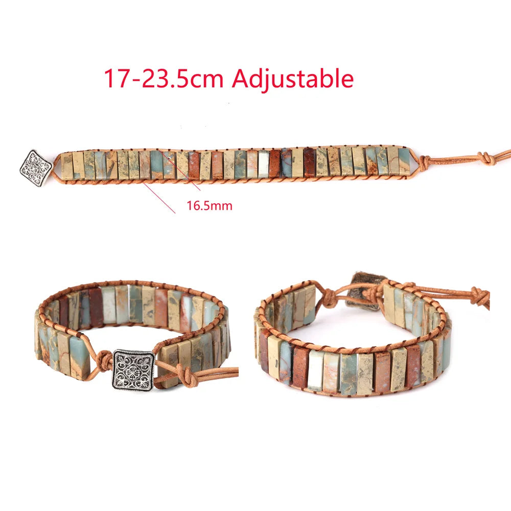Natural Stone Leather Wrap