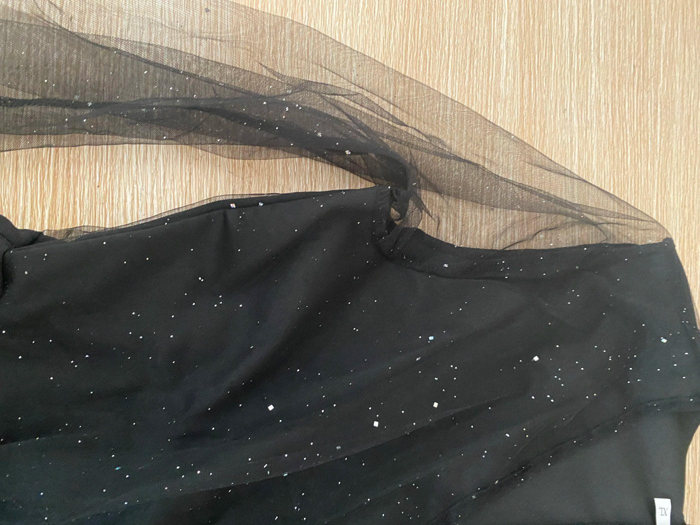 Long-Sleeve Mesh Sequin Jumpsuit