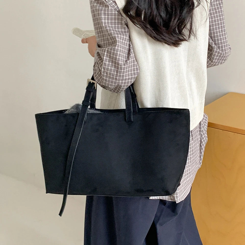 Soft Leather Shopper Tote