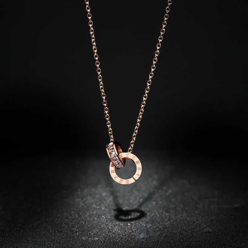 Roman Numeral Crystal Necklace