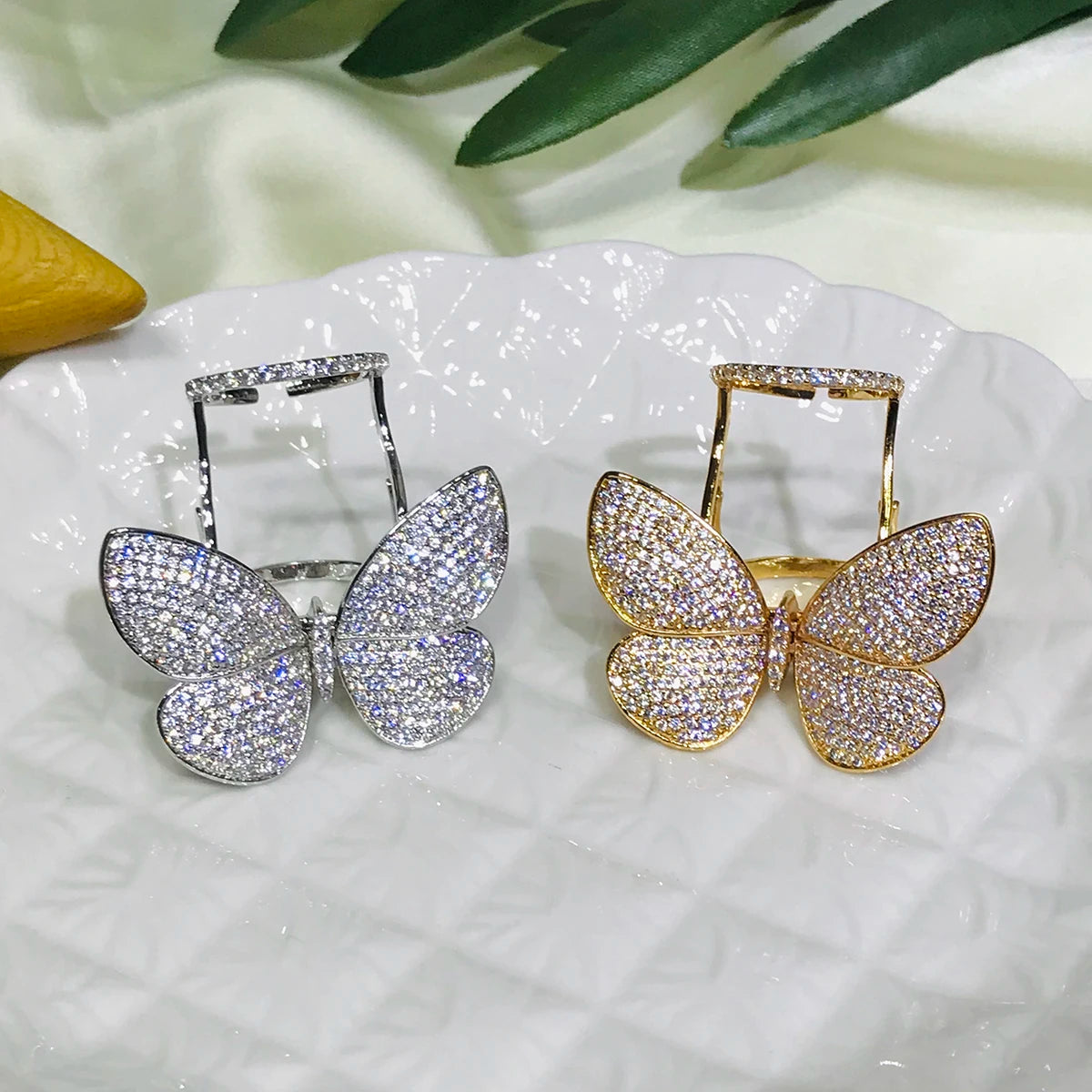 Butterfly Micro-Paved Zircon Ring