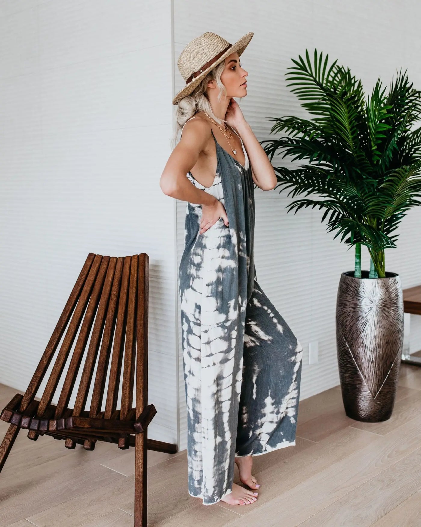 Printed Wide Leg Jumpsuit
