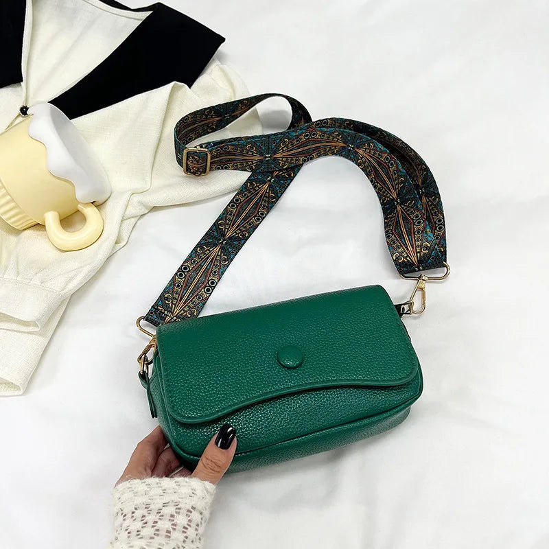 Wide Strap Crossbody Bag
