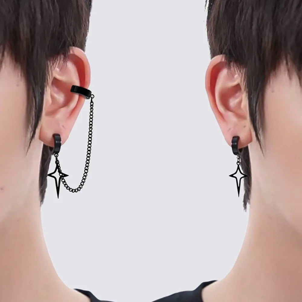 Stainless Star Clip Earrings
