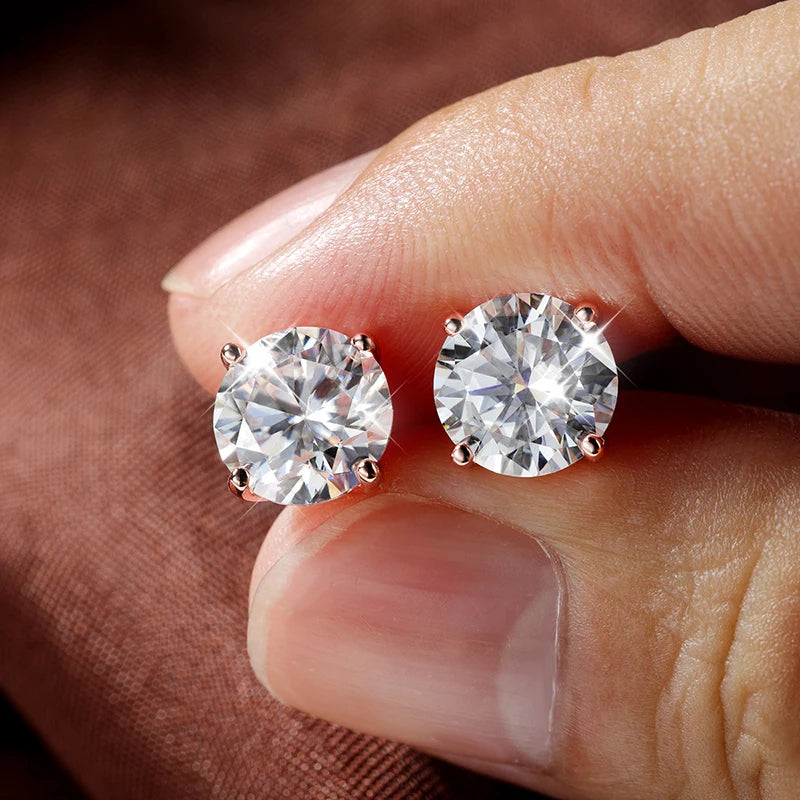 Sterling Silver Moissanite Studs