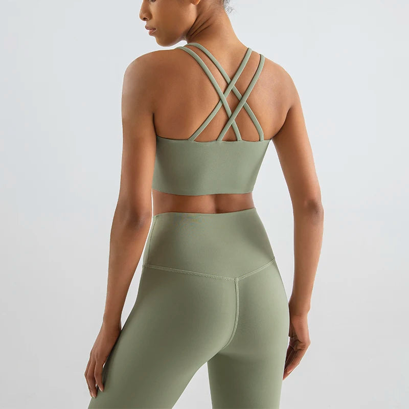 Elastic Cross-Back Sports Bra