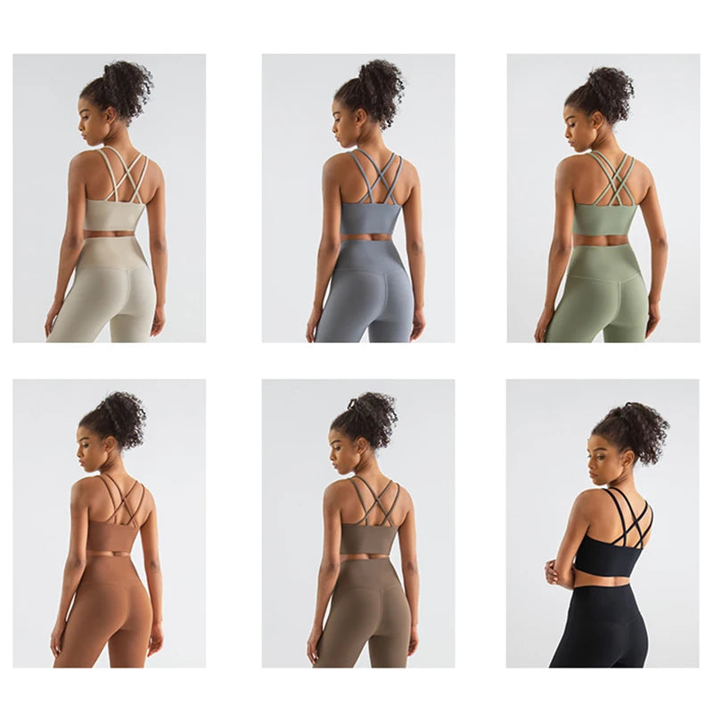 Elastic Cross-Back Sports Bra