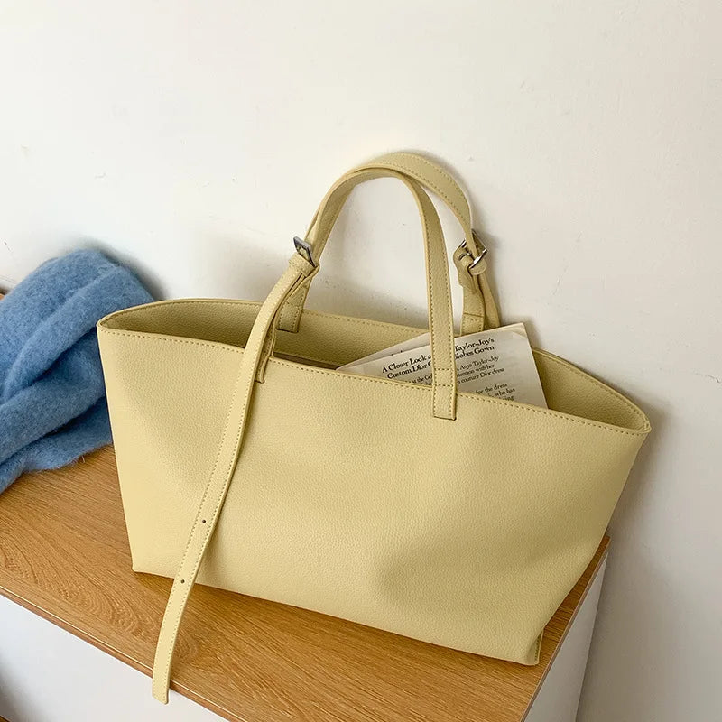 Soft Leather Shopper Tote