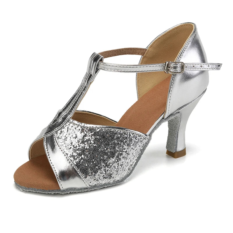 Hot Selling Women Professional Dancing Shoes Ballroom Dance Shoes Ladies Latin Dance Shoes Heeled 5CM/7CM
